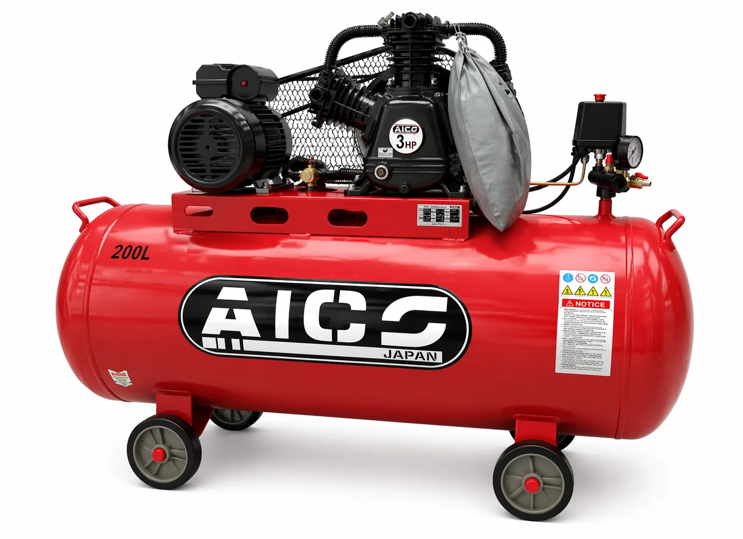 AICO 200 Litres Air Compressor 2 Piston Belt Driven